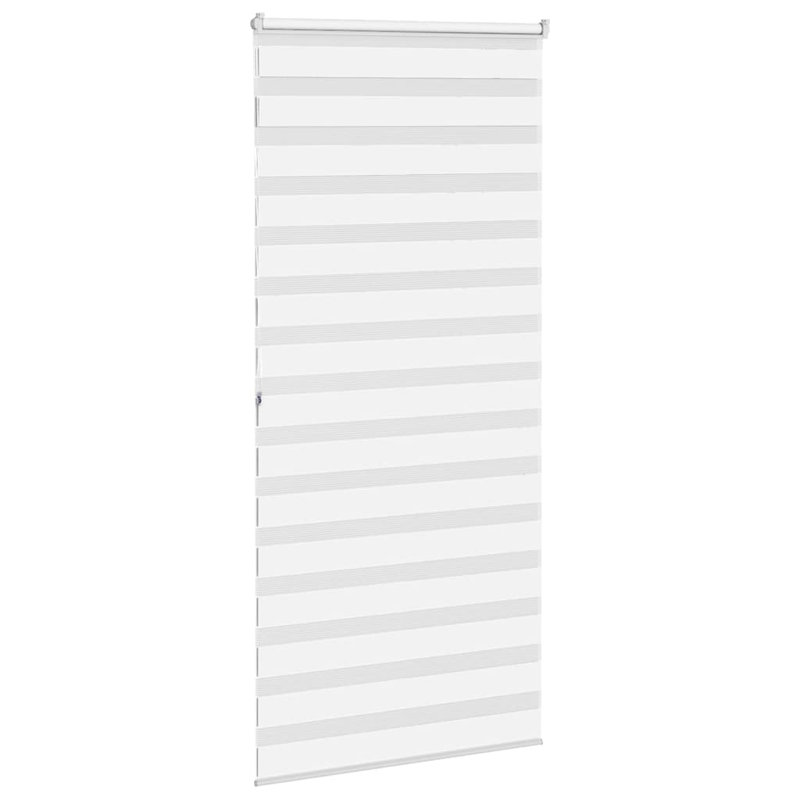 George Oliver Zebra Blind Polyester, White, 115cmW x 200cmL