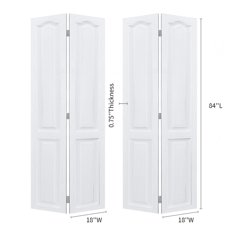 Porte double pliante moderne à double épaisseur 3/4 po 36 po x 84 po avec ensemble de quincaillerie, 72" x 84"