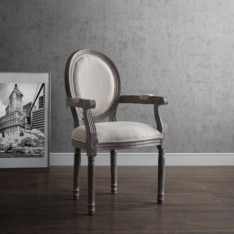 Fauteuil de salle à manger Emanate, Mélange de polyester beige, 1