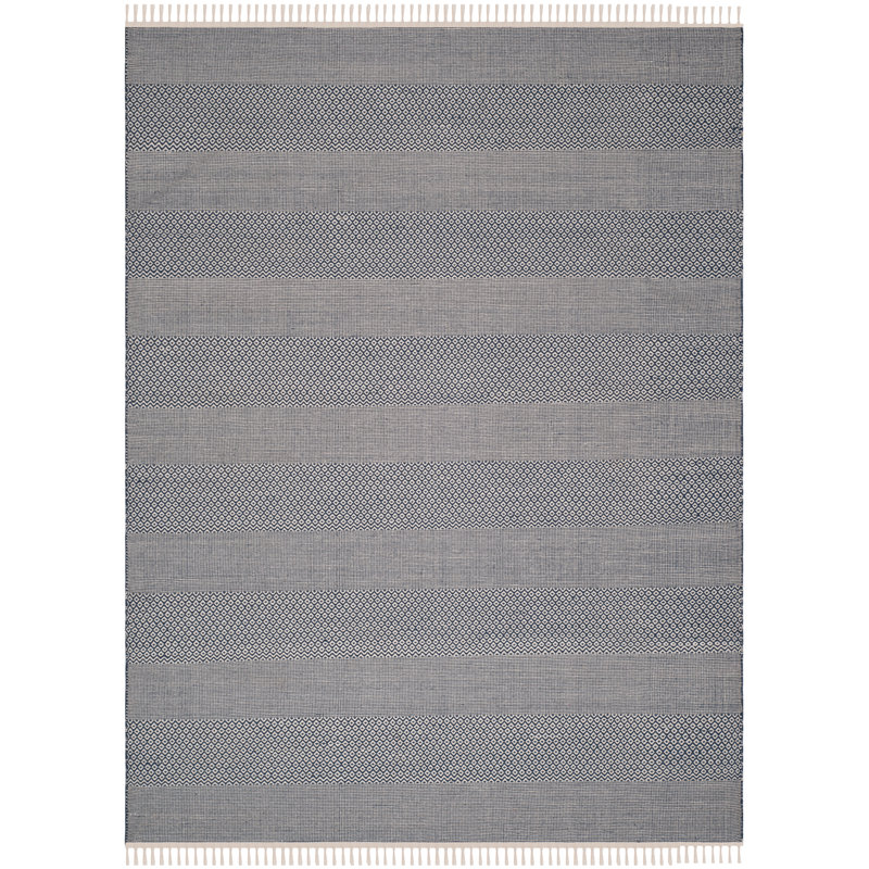 Annia Hand Woven Cotton Striped Rug, Rectangle 9' x 12'