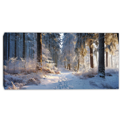 Golden Winter Trail Wrapped Canvas Wall Art