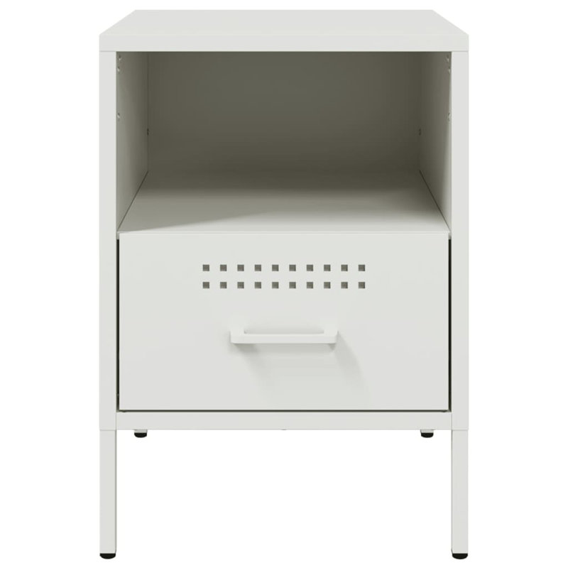 Bedside Cabinet 36x39x50,5 cm Steel, White