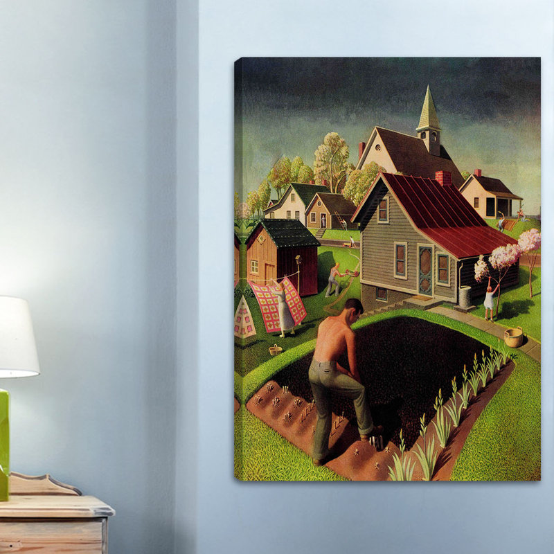 «Spring 1942» par Grant, reproduction sur bois tendue, H 36 po x l 30 po