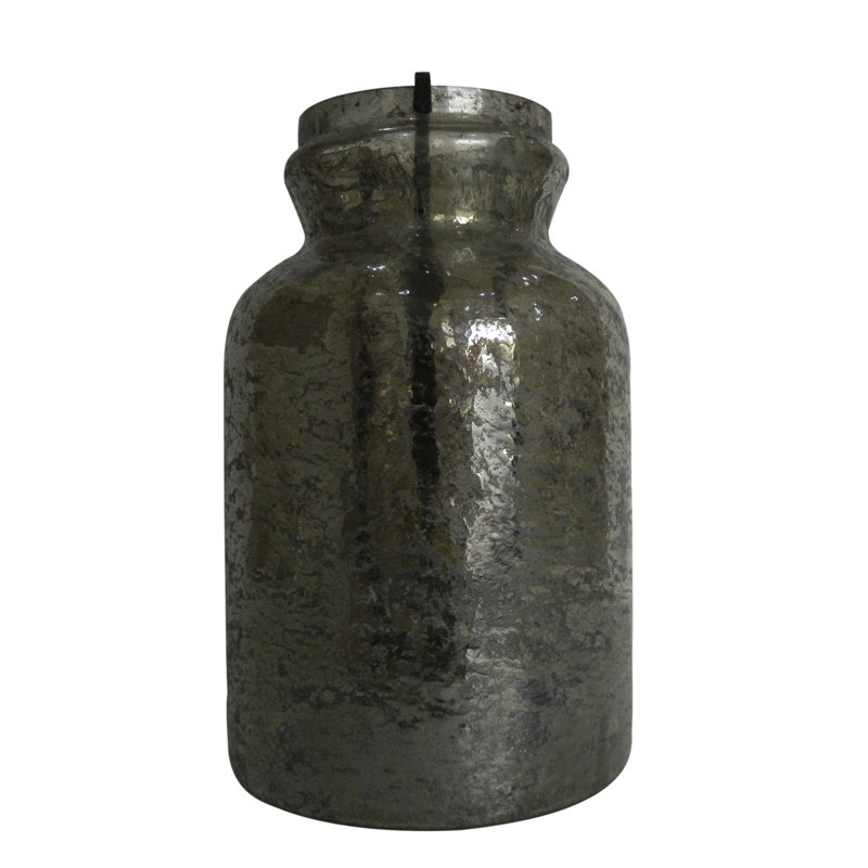 Rollison Glass Tabletop Hurricane, 10" H x 6.3" W x 6.3" D