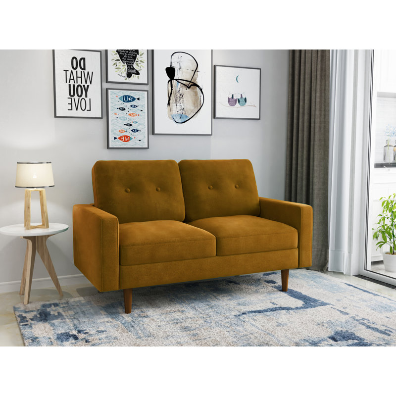 Causeuse 58 po, Velours gingembre