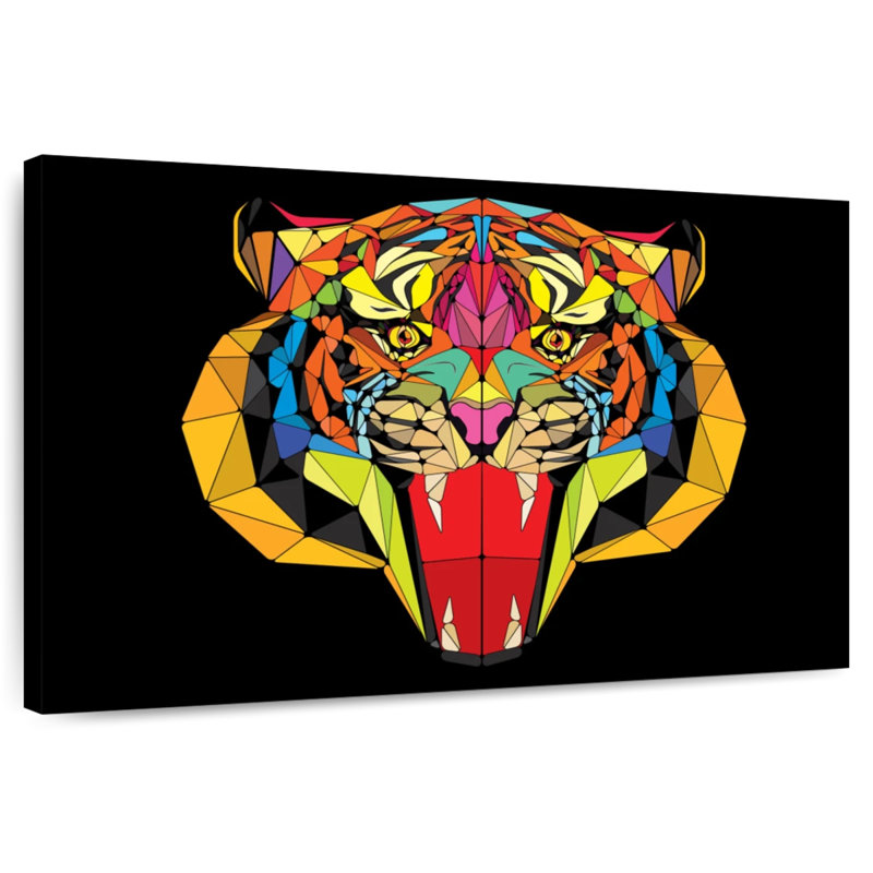 Tigre géométrique Brampt, H 32 po x l 48 po
