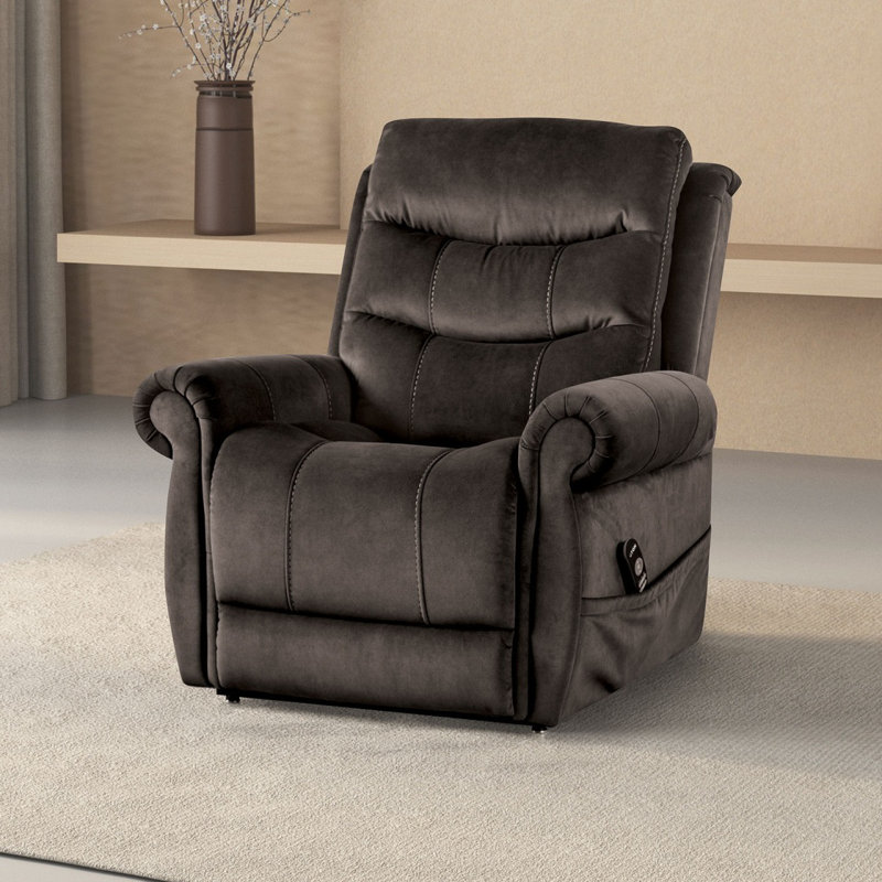 Fauteuil relevable de style transitionnel gris foncé