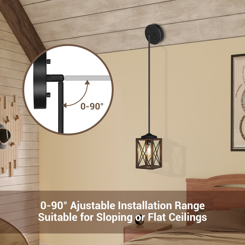 Farmhouse Pendant Lights - Adjustable for Sloped Ceilings 2-Pack 