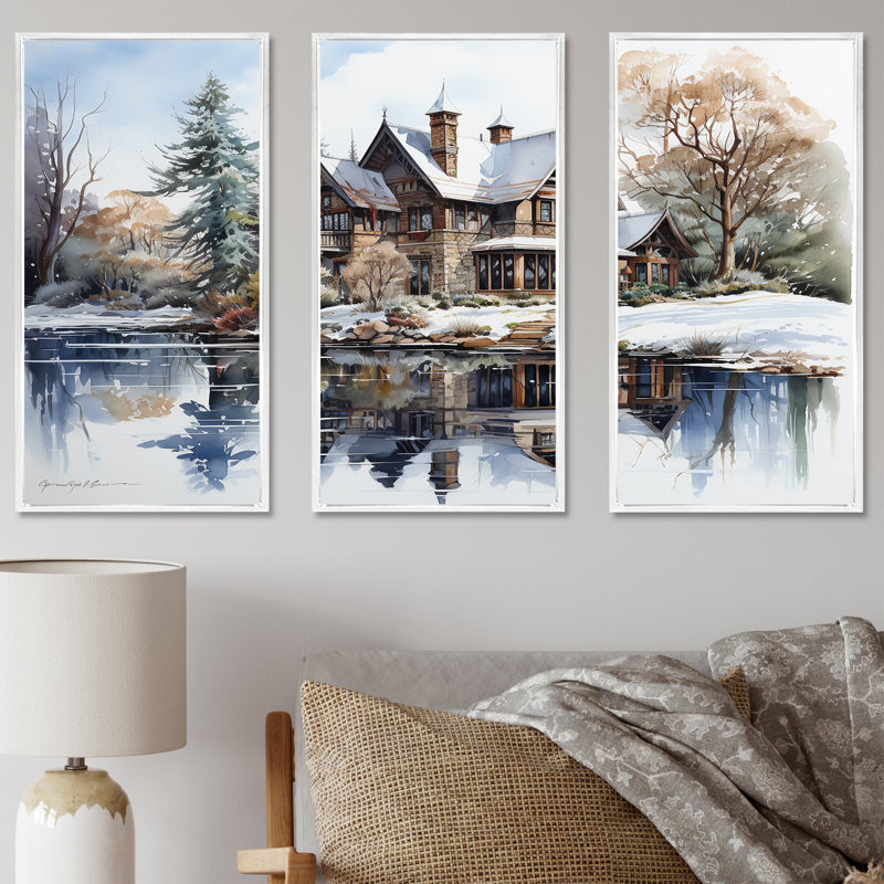 Ensemble de salon Lakehouse In Winter Charm - Lakes Lakehouse, Cadre flottant blanc, H 28 po x l 36 po x P 1 po