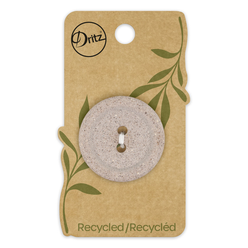 Dritz Recycled Macadamia Round Button, 34mm, Beige-Camel, 3 Buttons
