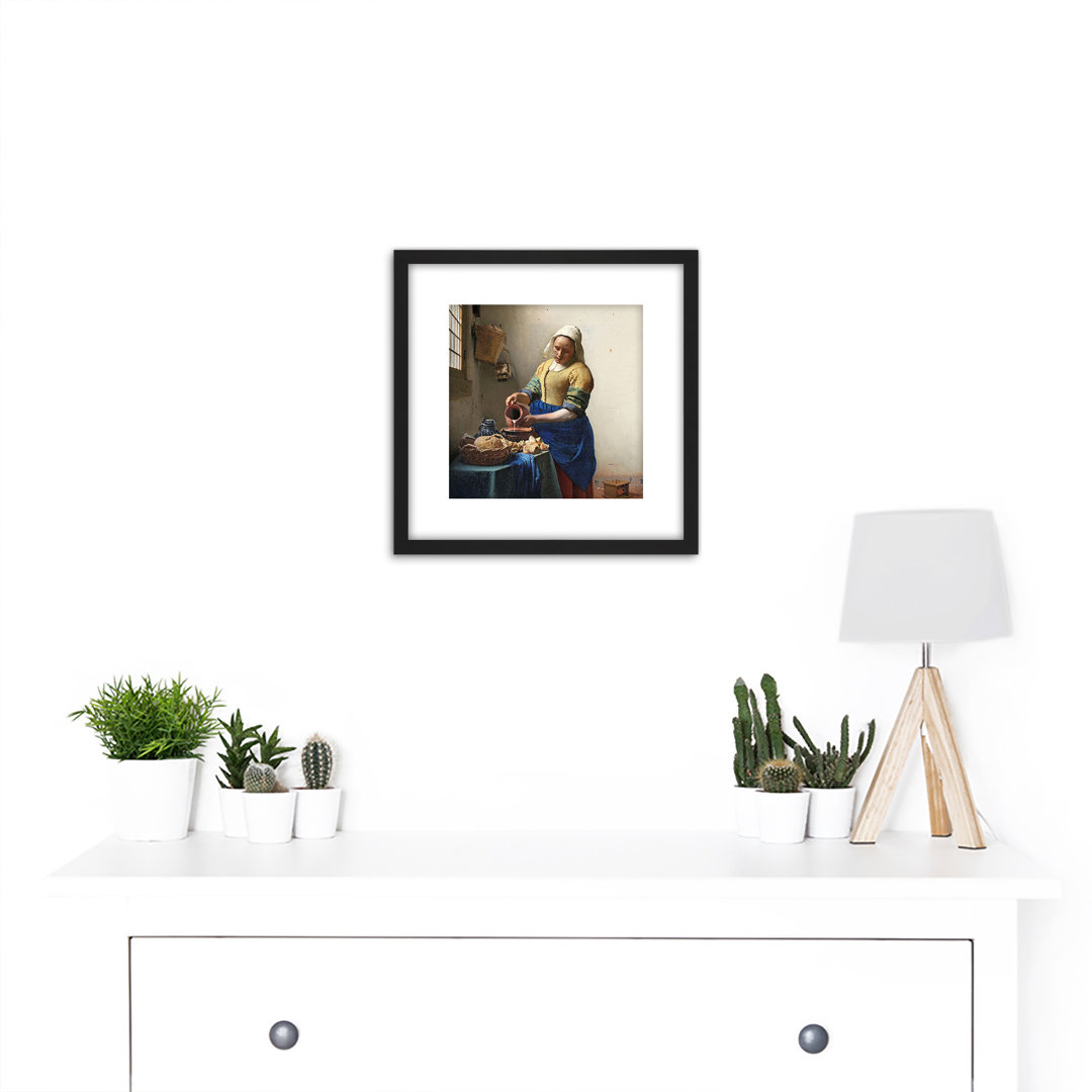 The Milkmaid Woman Kitchen by Johannes Vermeer - Single Picture Frame Painting