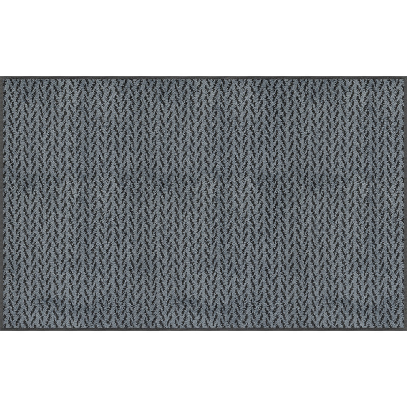 Non-Slip Chevron Indoor / Outdoor Doormat, Denim