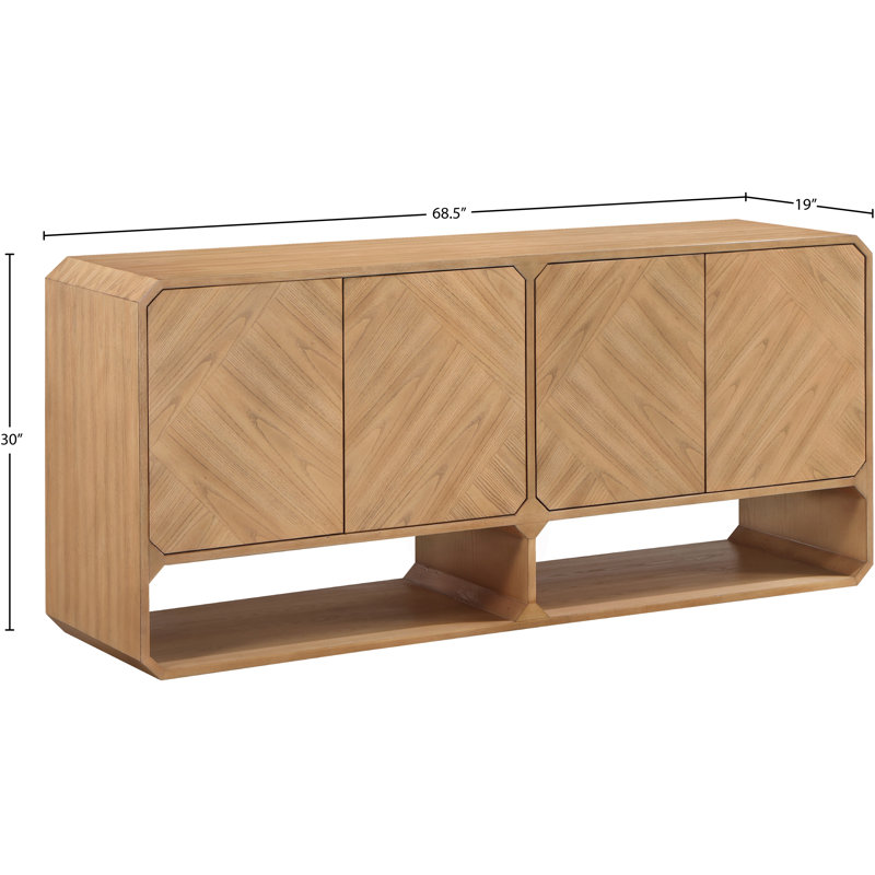 Buffet en bois massif 68,5 po Parker, Naturel