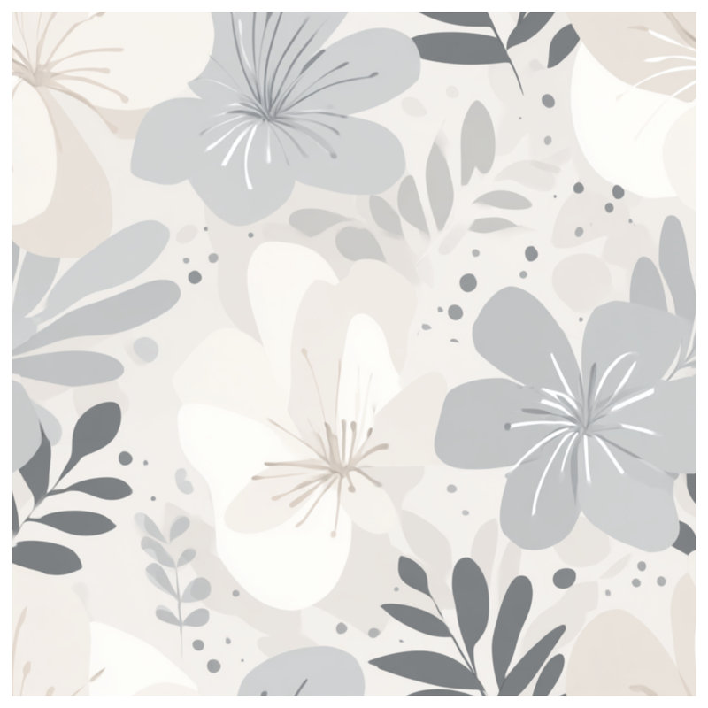 Couvre-lit matelassé gris à motif floral toutes tailles, Lit simple