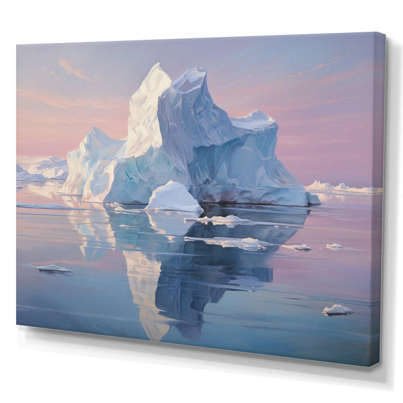 Iceberg blanc et blanc sérénité, Toile tendue, H 24 po x l 32 po x P 1 po