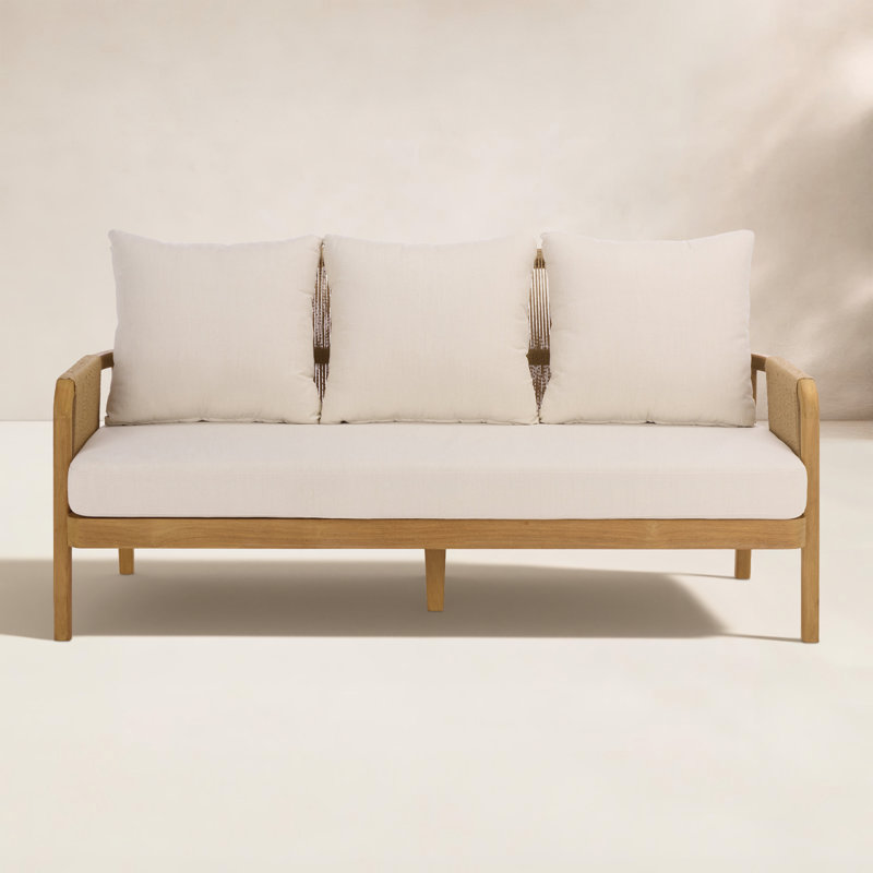 Tweedy Teak & Hyacinth Sofa