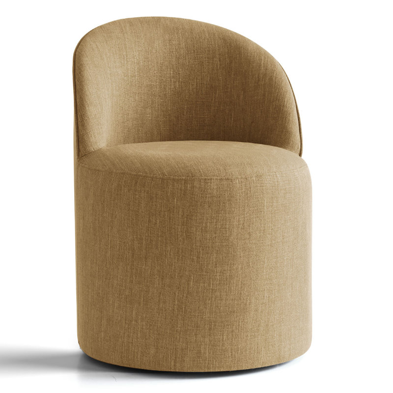 Chaise pivotante en lin avec roulettes cachées, Sésame, 1