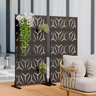 59x30x16 Inch Privacy Screens Star Shaped Rectangular Galvanized Steel Panels