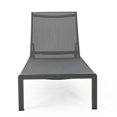 Gray Chaise With Wheels - & Adjustable Lounge Chair Mesh Support