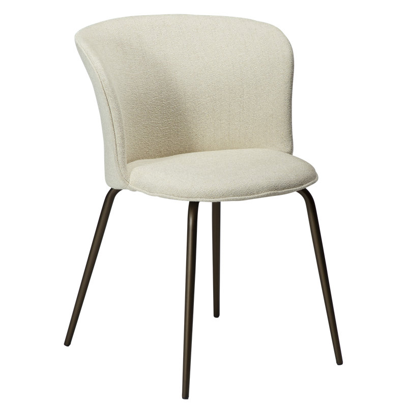 Eden Dining Chair, White, Brass