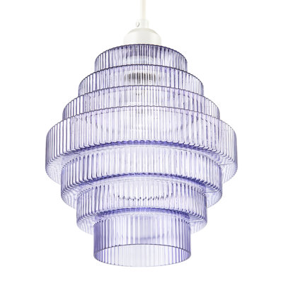 24 cm H Round Glass Pendant Shade ( No Direct Attachment Method ) in Purple