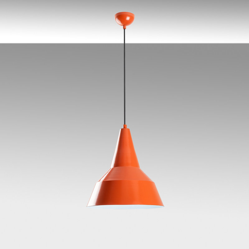 Lustre réglable en métal, finition orange, 11,8 po x 13,8 po | Hauteur réglable de 16,5 à 51,6 pouces | Douille E27, 40 W maximum | Parfait pour la salle à manger, le salon ou le vestibule | Luminaire moderne et élégant
