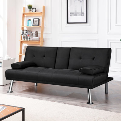 Colour 3-Seater Convertible Futon Sofa Bed