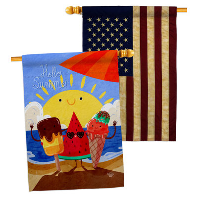 Drapeau de maison en polyester à 2 côtés Summer Buddy