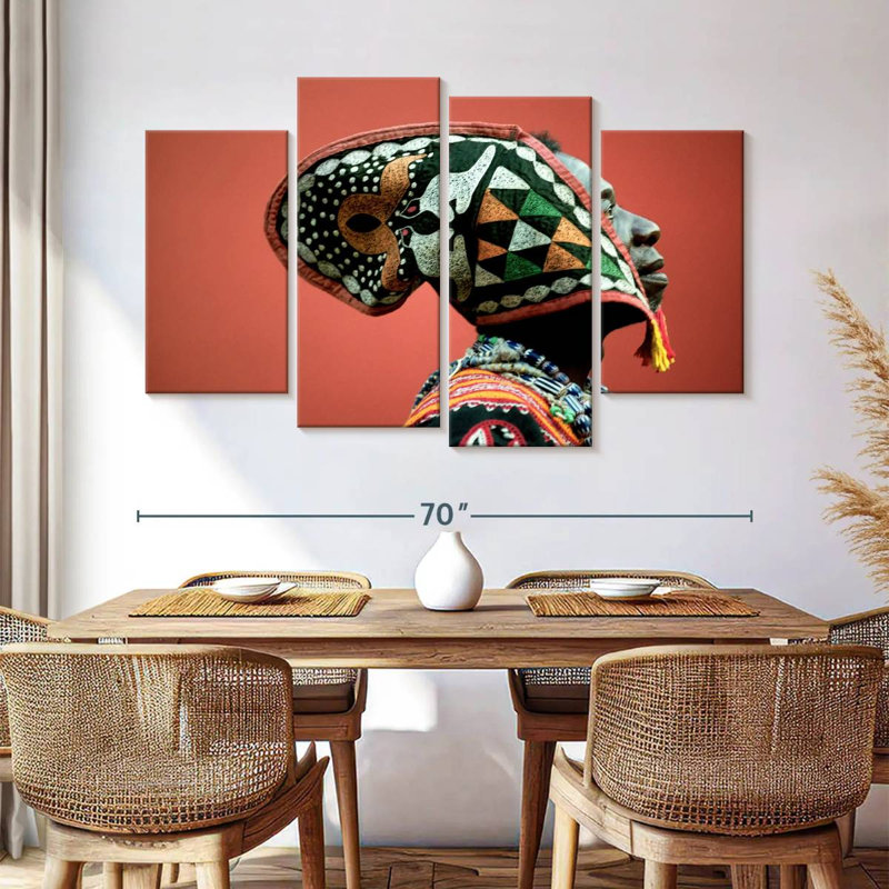 Leisha Traditional Cameroon Man, 42'' H x 68'' W