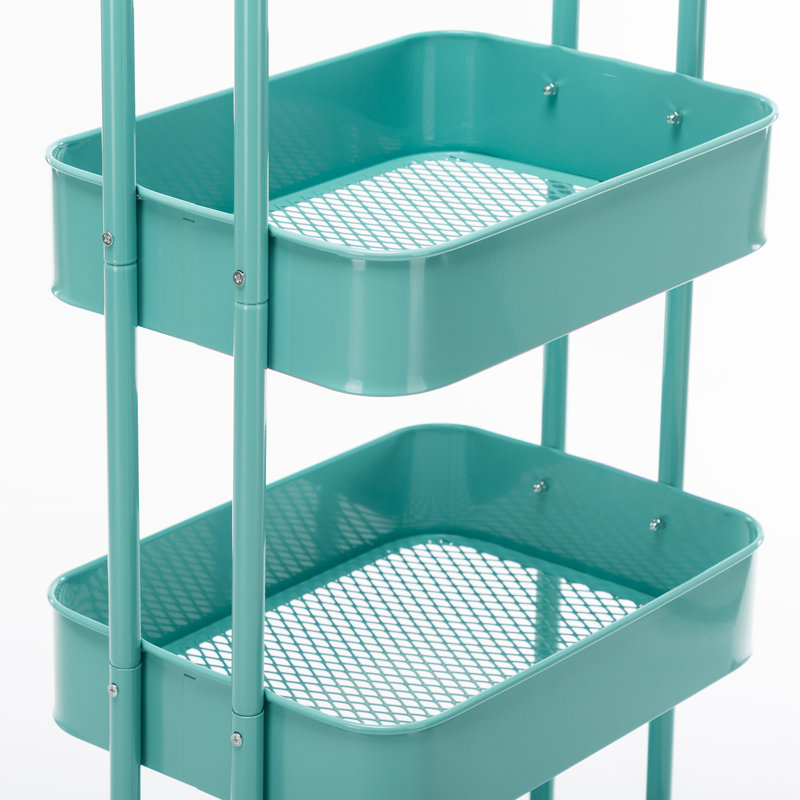 43'' H x 18'' W Utility Cart with Wheels, Blue