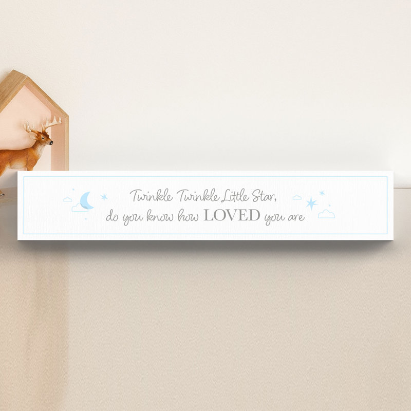 Alicia Text & Numbers Letter Block, White/Blue