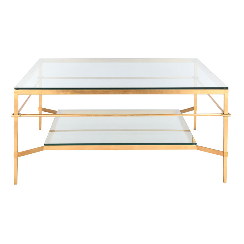 Vera Glass Coffee Table, Gold