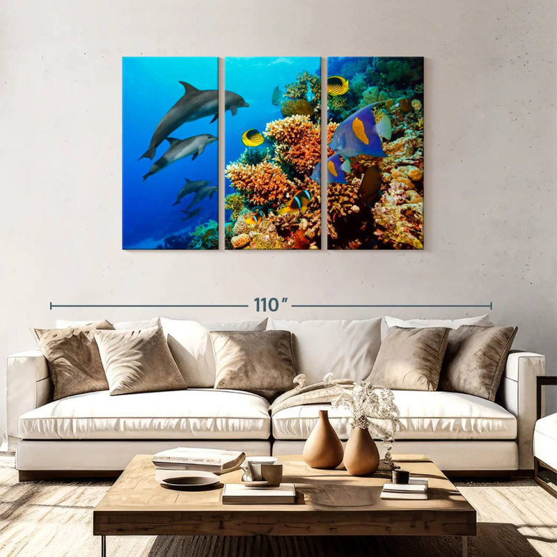 Brampt Reef Sea Life, 48" H x 74" W