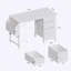 Bureau de 47,3 po avec prise de courant, 3 tiroirs, poche latérale, bureau d'étude facile à assembler, cadre stable et réversible pour bureau à domicile, bureau d'ordinateur de société, table de jeu, coiffeuse-199275125