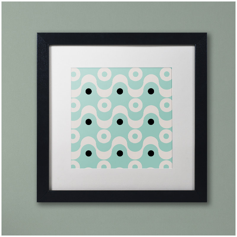 «Fifties Patterns II» par Jadaya, impression encadrée, H 11 po x l 14 po x P 0,5 po, Blanc, Cadre noir