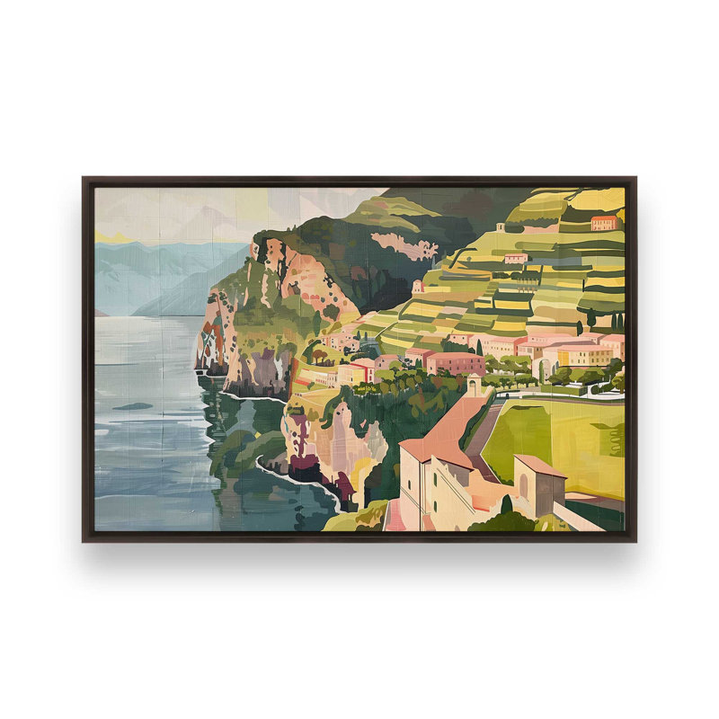 Amalfi Hillside Charm II, Espresso, H 21 po x l 31 po, Cadre flottant