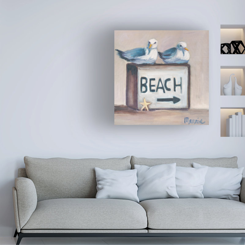 Art sur toile Marnie Bourque à la plage, H 14 po x l 14 po