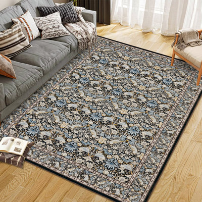 Tapis rétro rétro taupe lavable intérieur bohème tapis rétro patiné pour le salon antidérapant doux pour la chambre à coucher douce salle à manger bureau à domicile