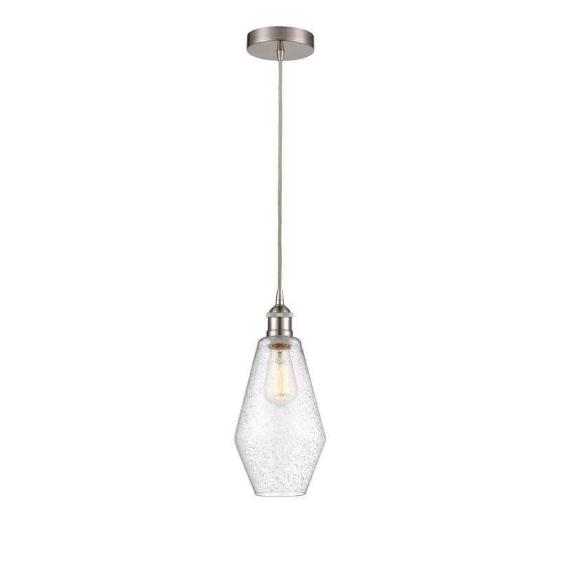Luminaire suspendu simple à 1 lumière Gabbie, Nickel satiné brossé