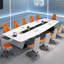 Table de conférence moderne blanc brillant-538626251