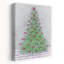 Sapin de Noël avec des nœuds - Illustration murale abstraite traditionnelle et fantaisiste représentant un sapin de Noël dans un paysage d'hiver-133609909