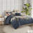Camillia Navy Cotton Floral Printed 8-Piece King Comforter Set-1293407343