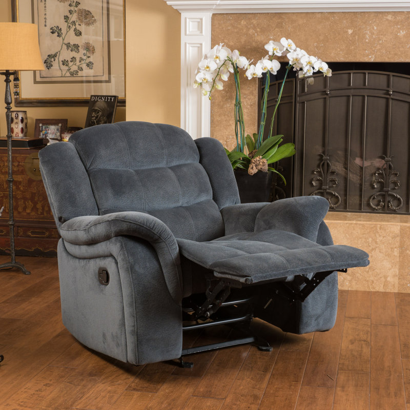 Fauteuil inclinable Texian, Polyester bleu-gris