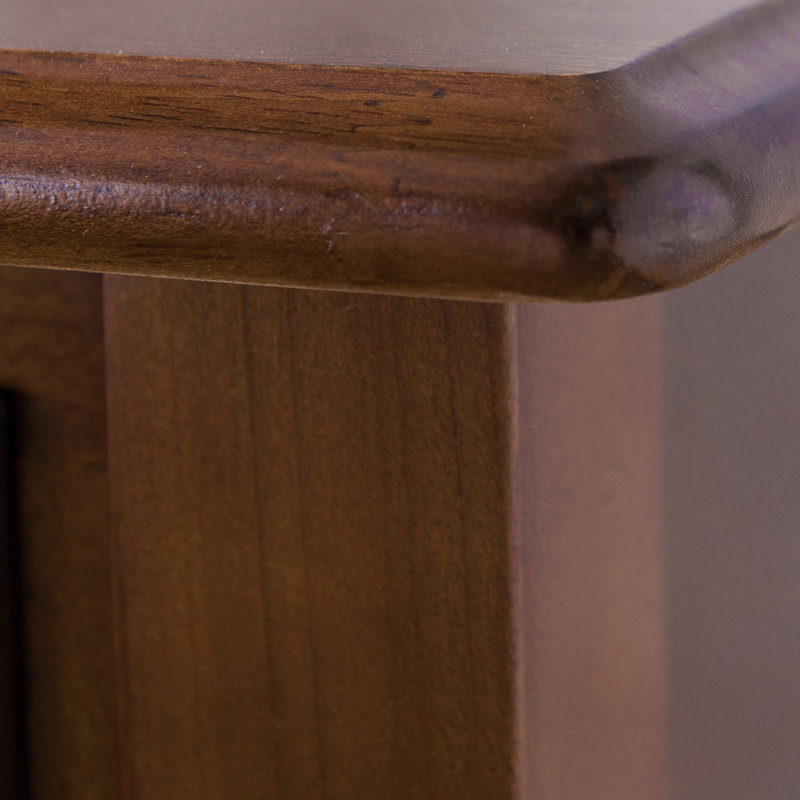Coastal Solid Wood Narrow Side Table, Pecan