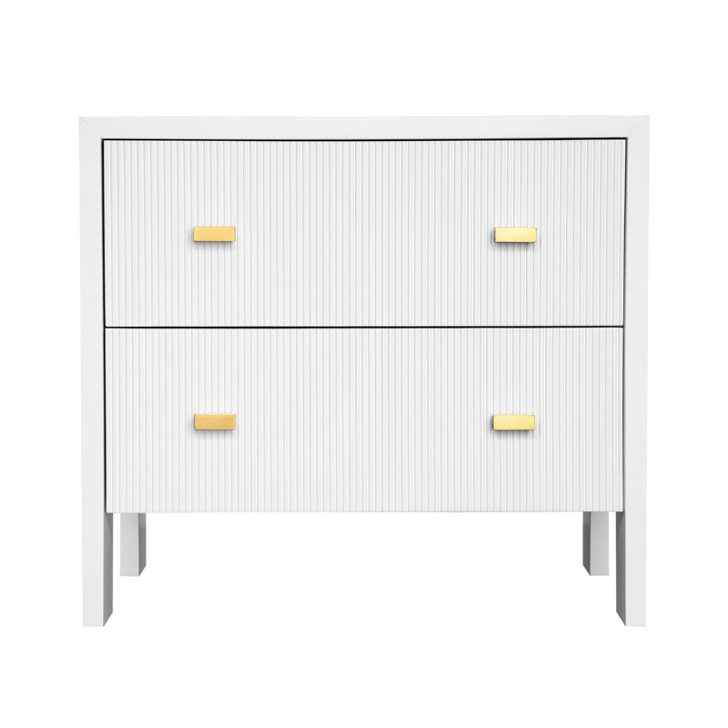 Andre Solid Wood End Table, Matte White