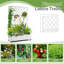 Boîte à fleurs surélevée en métal avec treillis en diamant et roulettes, lit de jardin extérieur avec drainage pour patio, balcon et petits espaces-2004957419-2004957420