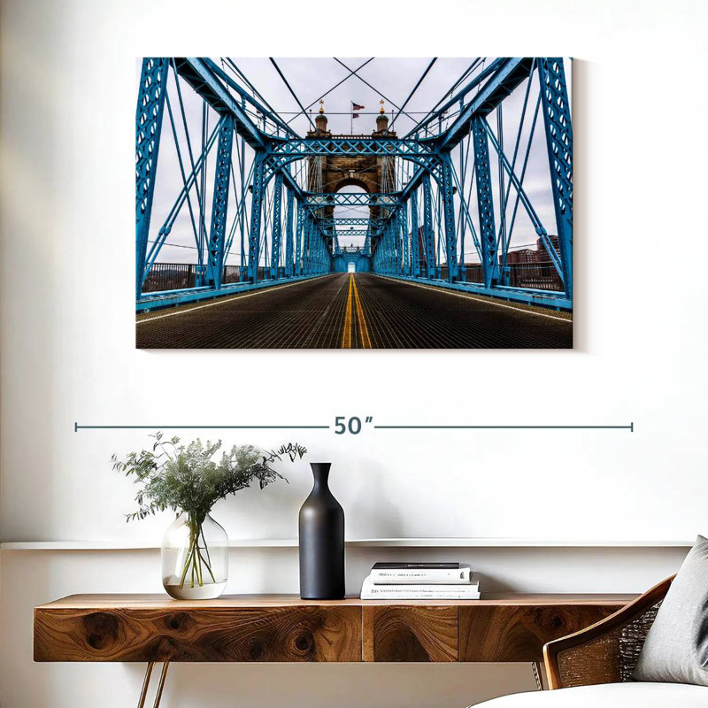 Blue Cincinnati Bridge, 26" H x 39" W