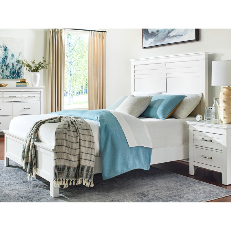 Lit double transitionnel pour chambre à coucher - Finition bois blanc