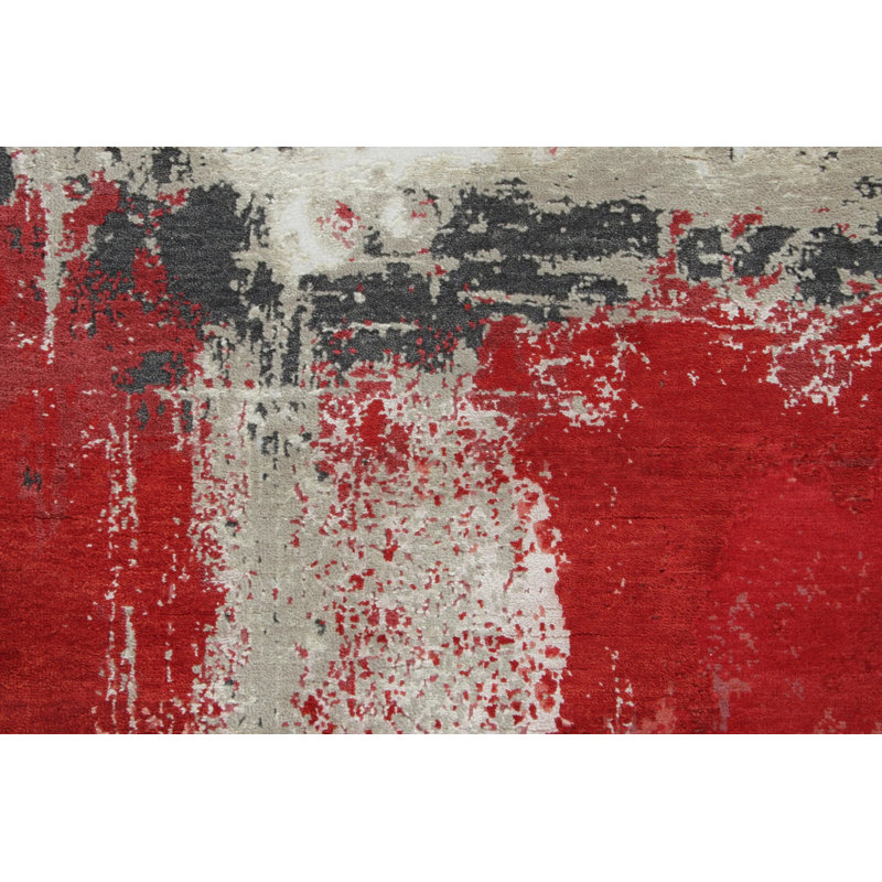 Modern Handmade Silk and Wool Area Rug