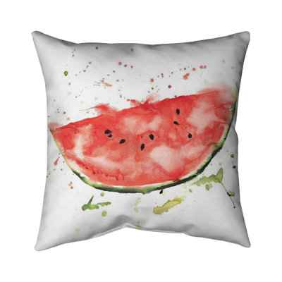 Watermelon slice - 18"x18" Outdoors Throw pillow - Spun poly - Print on demand